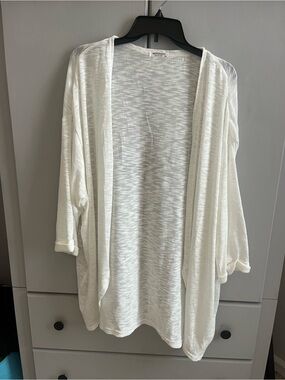 Lightweight White Open-Front Women's Cardigan by Hot Touch